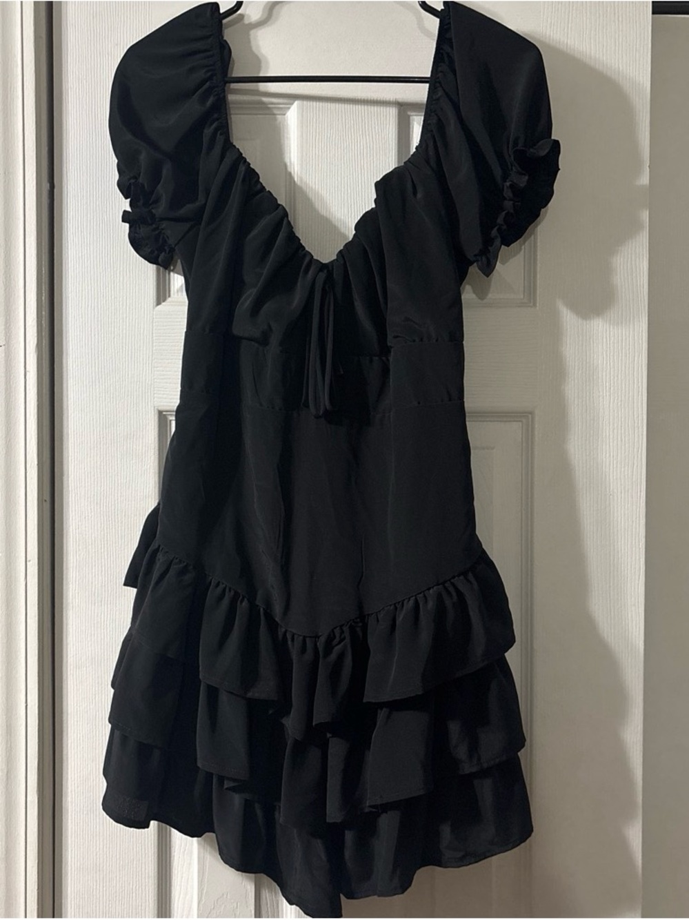 Black Ruffled Mini Dress